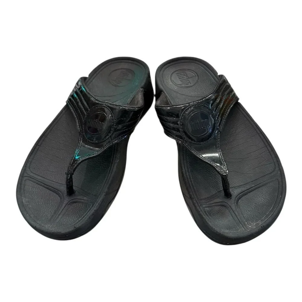 FitFlop Walkstar 3 SN 029-001 Black Comfort Flip Flop Sandals 5